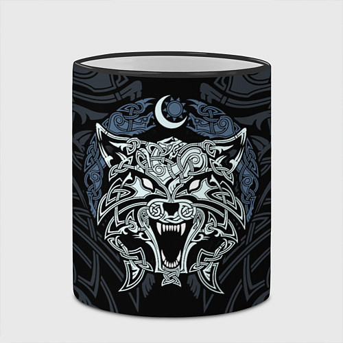 Кружка цветная Фенрир / 3D-Черный кант – фото 2