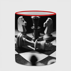 Кружка 3D Шахматы фигуры доска ход мат, цвет: 3D-красный кант — фото 2
