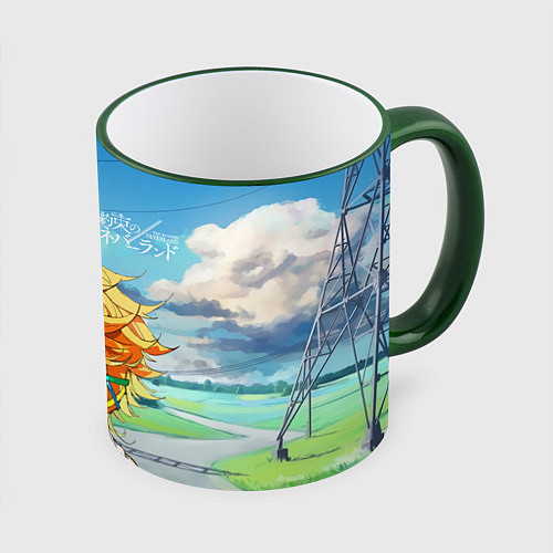 Кружка цветная Обещанный Неверленд Эмма / 3D-Зеленый кант – фото 1