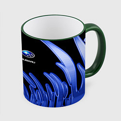 Кружка 3D Subaru, цвет: 3D-зеленый кант