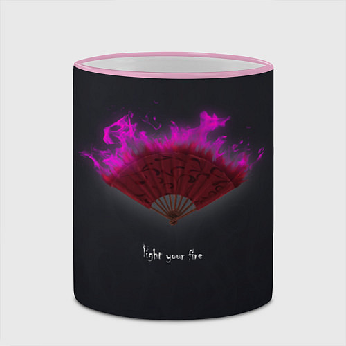 Кружка цветная Light your fire / 3D-Розовый кант – фото 2