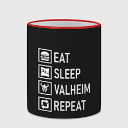 Кружка 3D EatSleepValheimRepeat, цвет: 3D-красный кант — фото 2