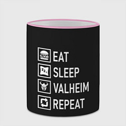 Кружка 3D EatSleepValheimRepeat, цвет: 3D-розовый кант — фото 2