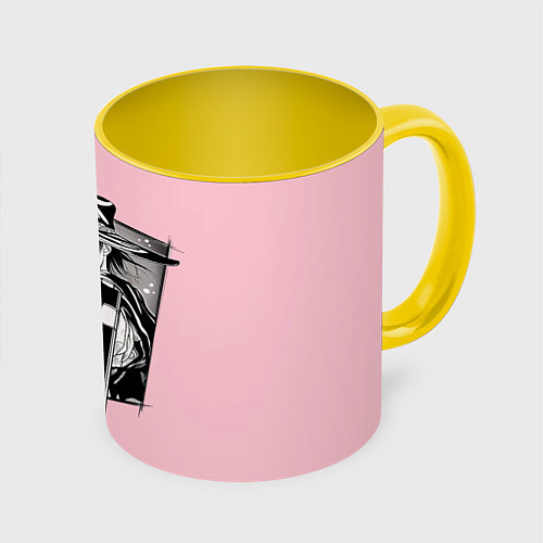 Кружка цветная Hellsing Хеллсинг / 3D-Белый + желтый – фото 1