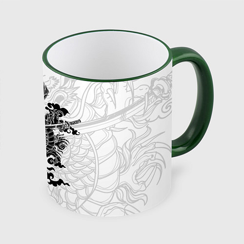 Кружка цветная ДРАКОН DRAGON / 3D-Зеленый кант – фото 1