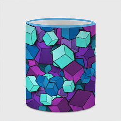 Кружка 3D Кубы, цвет: 3D-небесно-голубой кант — фото 2