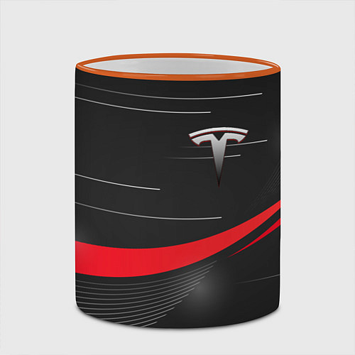 Кружка цветная TESLA ABSTRACT ТЕСЛА СПОРТ / 3D-Оранжевый кант – фото 2