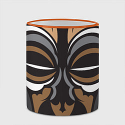 Кружка 3D Лицо в Полинезийском стиле, цвет: 3D-оранжевый кант — фото 2