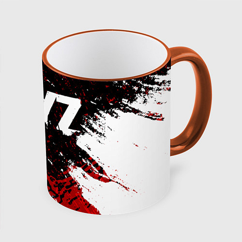 Кружка цветная DayZ / 3D-Оранжевый кант – фото 1