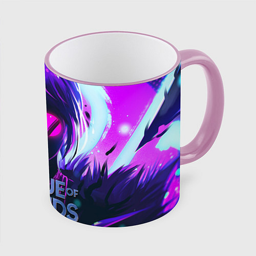 Кружка цветная Evelynn LOL / 3D-Розовый кант – фото 1