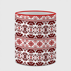 Кружка 3D Русские народные узоры, цвет: 3D-красный кант — фото 2