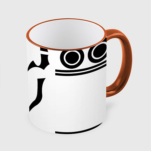 Кружка цветная ИТАДОРИ ТАТУ JUJUTSU KAISEN / 3D-Оранжевый кант – фото 1