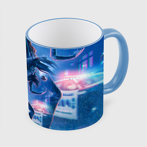 Кружка цветная DEATH NOTE ТЕТРАДЬ СМЕРТИ / 3D-Небесно-голубой кант – фото 1