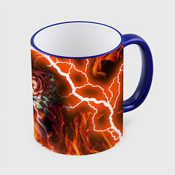 Кружка 3D КЛИНОК РАССЕКАЮЩИЙ ДЕМОНОВ, цвет: 3D-синий кант
