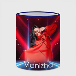 Кружка 3D Манижа Manizha, цвет: 3D-синий кант — фото 2