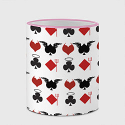 Кружка 3D Карточные масти, цвет: 3D-розовый кант — фото 2