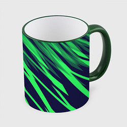 Кружка 3D Абстрактный дизайн ,,Зелень, цвет: 3D-зеленый кант