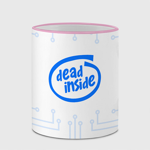 Кружка цветная DEAD INSIDE / 3D-Розовый кант – фото 2