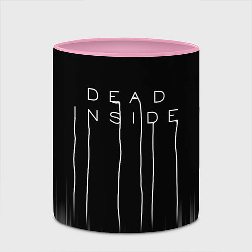 Кружка цветная DEAD INSIDE DEATH STRANDING / 3D-Белый + розовый – фото 2