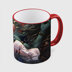 Кружка 3D МАГИЧЕСКАЯ БИТВА SUKUNA, цвет: 3D-красный кант