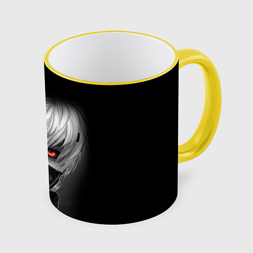 Кружка цветная TOKYO GHOUL ТОКИЙСКИЙ ГУЛЬ / 3D-Желтый кант – фото 1