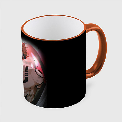 Кружка цветная МАГИЧЕСКАЯ БИТВА SUKUNA / 3D-Оранжевый кант – фото 1