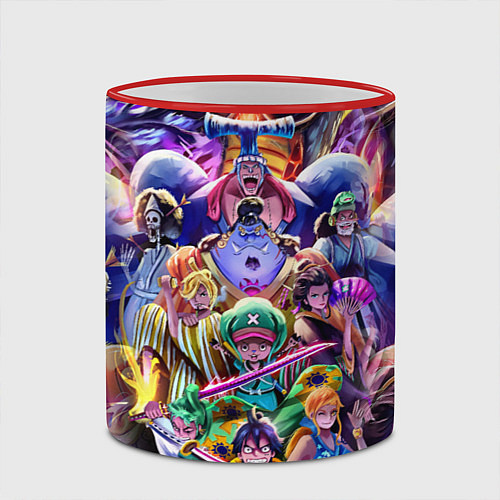 Кружка цветная ONE PIECE ВАН ПИС ПЕРСОНАЖИ / 3D-Красный кант – фото 2