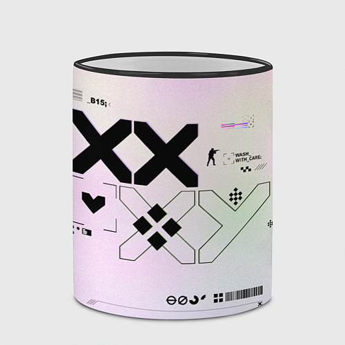 Кружка цветная Printstream style Поток информации Белизна 0 1,Чер / 3D-Черный кант – фото 2