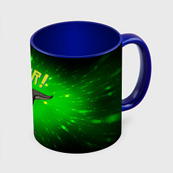 Кружка 3D Roarrr! Динозавр T-rex, цвет: 3D-белый + синий