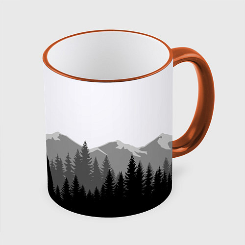 Кружка цветная SIREN HEAD DARK FOREST / 3D-Оранжевый кант – фото 1