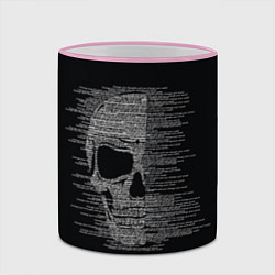 Кружка 3D Череп из текста, цвет: 3D-розовый кант — фото 2