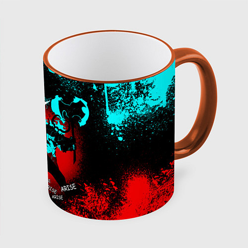 Кружка цветная SOLO LEVELING МАНХВА / 3D-Оранжевый кант – фото 1