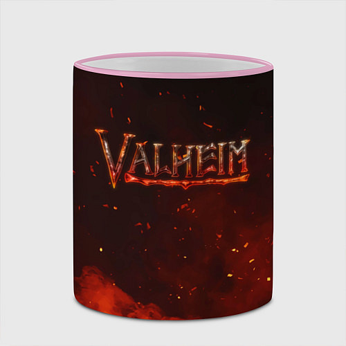 Кружка цветная Valheim огненный лого / 3D-Розовый кант – фото 2