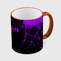 Кружка 3D GENSHIN IMPACT NEON LOGO, цвет: 3D-оранжевый кант