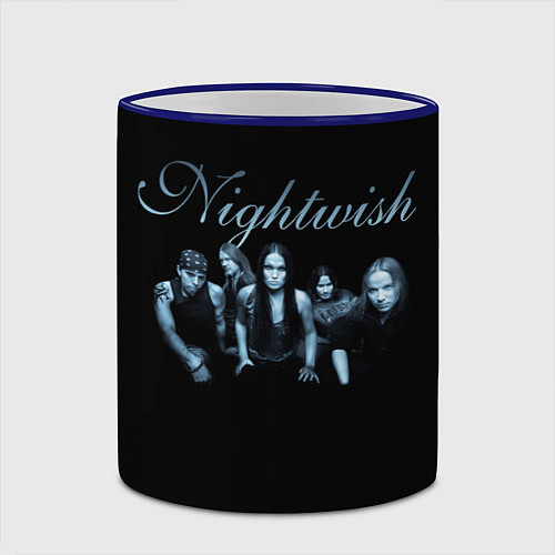 Кружка цветная Nightwish with old members / 3D-Синий кант – фото 2