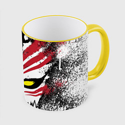 Кружка 3D БЛИЧ МАСКА BLEACH, цвет: 3D-желтый кант