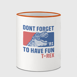 Кружка 3D T-rex Dino, цвет: 3D-оранжевый кант — фото 2