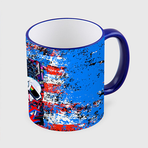 Кружка цветная Daft Punk american dream / 3D-Синий кант – фото 1