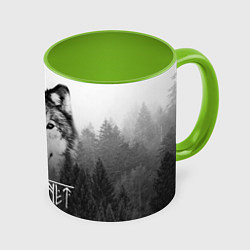 Кружка 3D СТРАХА НЕТ СЛАВЯНЕ, цвет: 3D-белый + светло-зеленый