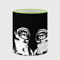 Кружка 3D Коты Космонавты, цвет: 3D-светло-зеленый кант — фото 2