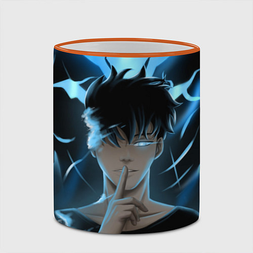 Кружка цветная Solo leveling Manga / 3D-Оранжевый кант – фото 2