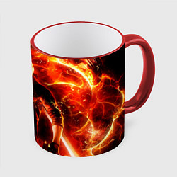 Кружка 3D Данте в огне, цвет: 3D-красный кант