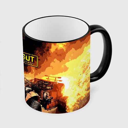 Кружка цветная Crossout Online / 3D-Черный кант – фото 1