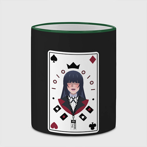Кружка цветная Kakegurui Poker Face / 3D-Зеленый кант – фото 2