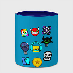Кружка 3D Geometry Dash: Icons, цвет: 3D-белый + синий — фото 2