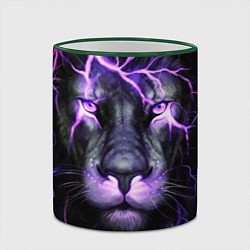 Кружка 3D НЕОНОВЫЙ ЛЕВ NEON LION, цвет: 3D-зеленый кант — фото 2