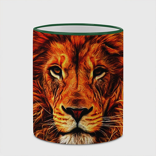 Кружка цветная LION / 3D-Зеленый кант – фото 2