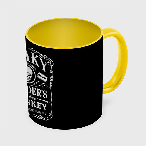 Кружка цветная Острые Козырьки Whiskey / 3D-Белый + желтый – фото 1