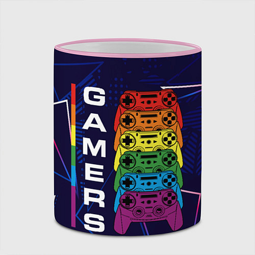Кружка цветная GAMERS ГЕЙМЕРЫ / 3D-Розовый кант – фото 2