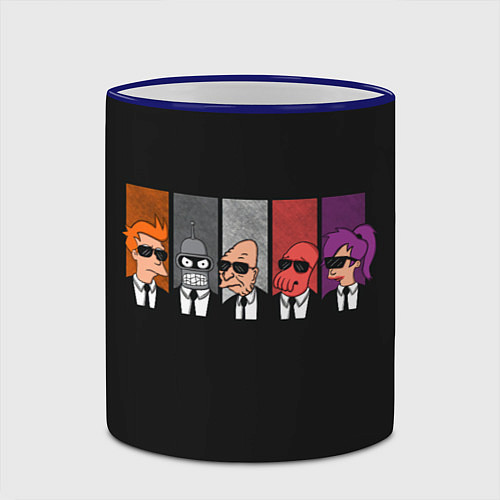 Кружка цветная Agents Futurama / 3D-Синий кант – фото 2